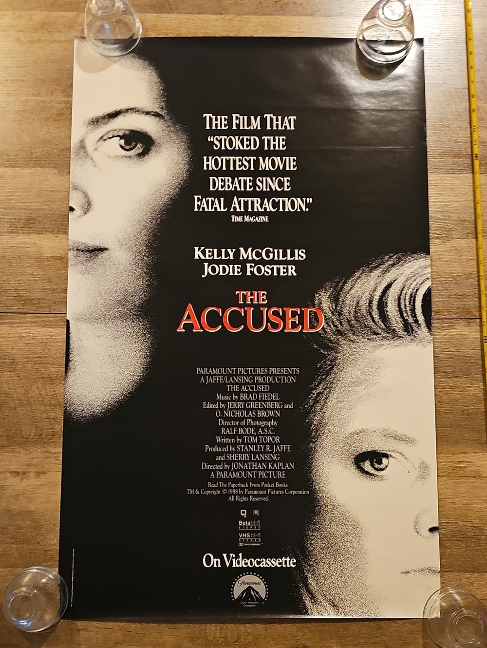 Vintage "The Accused" (1988) Original Video Store Promotional Poster